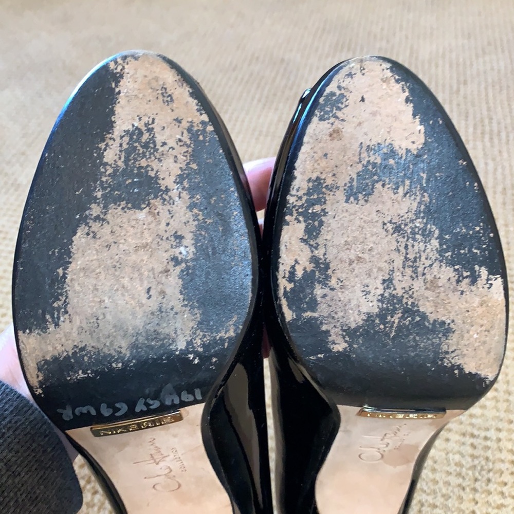 Cole Haan Peep Toe Black Patent Heel - Picture 4 of 7